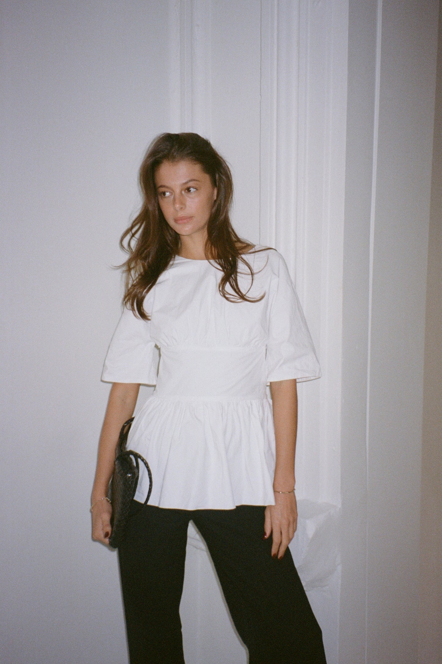 The Short Sleeve Rhoe Top in White