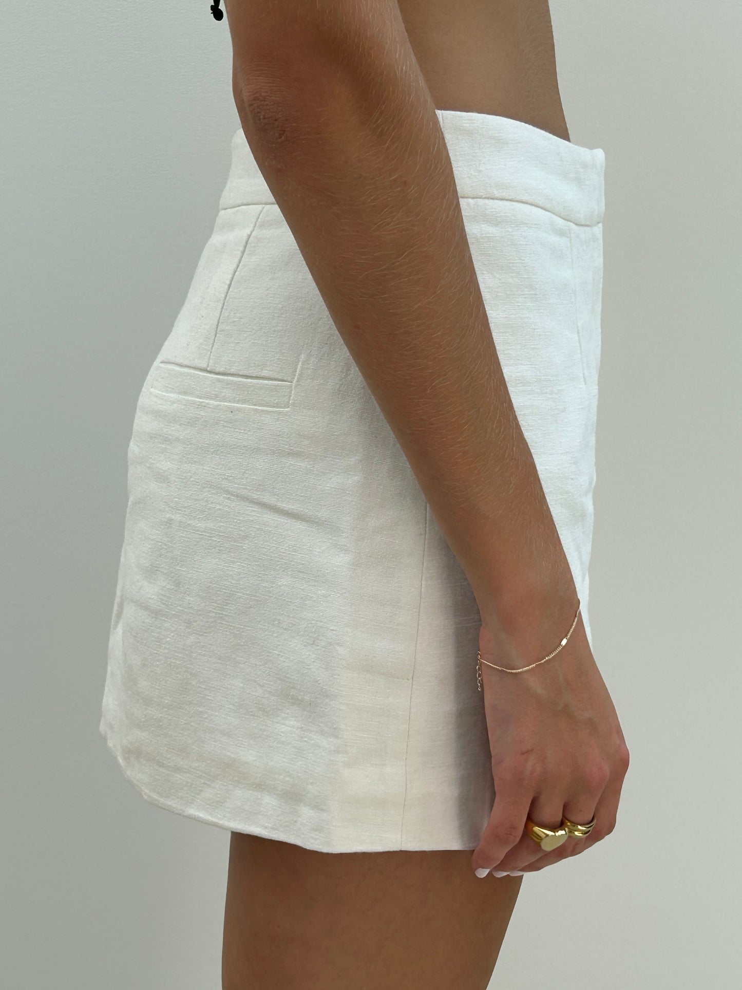 The Alias Mini Skirt in White