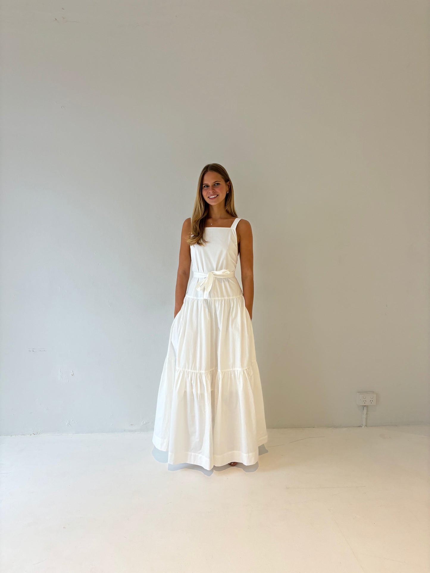 The Minke Maxi Dress in White