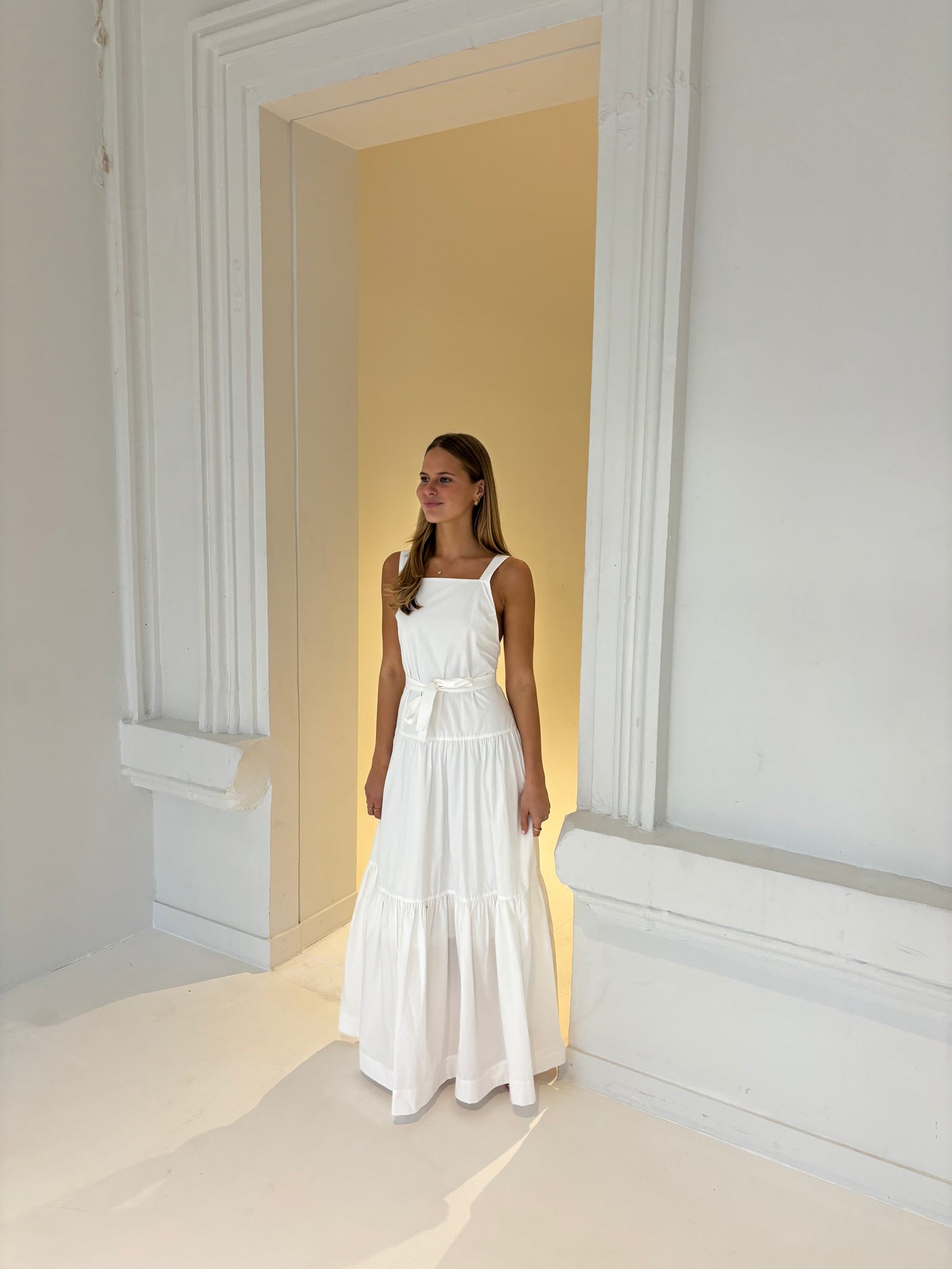 The Minke Maxi Dress in White