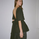 The Short Sleeve Rhoe Top in Black