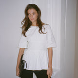 The Short Sleeve Rhoe Top in White