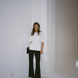 The Short Sleeve Rhoe Top in White