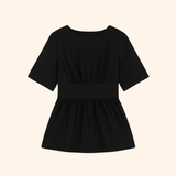 The Short Sleeve Rhoe Top in Black
