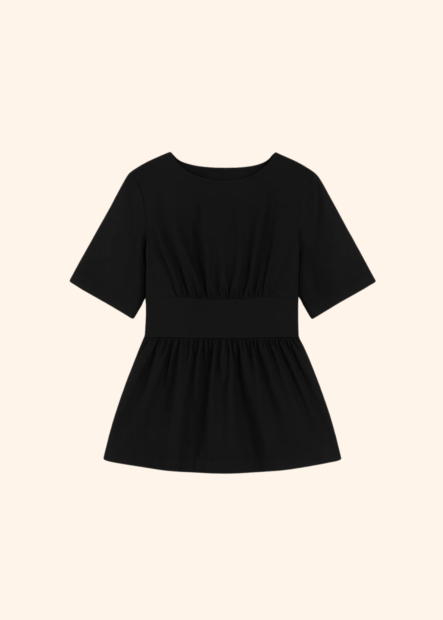 The Short Sleeve Rhoe Top in Black