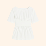 The Short Sleeve Rhoe Top in White