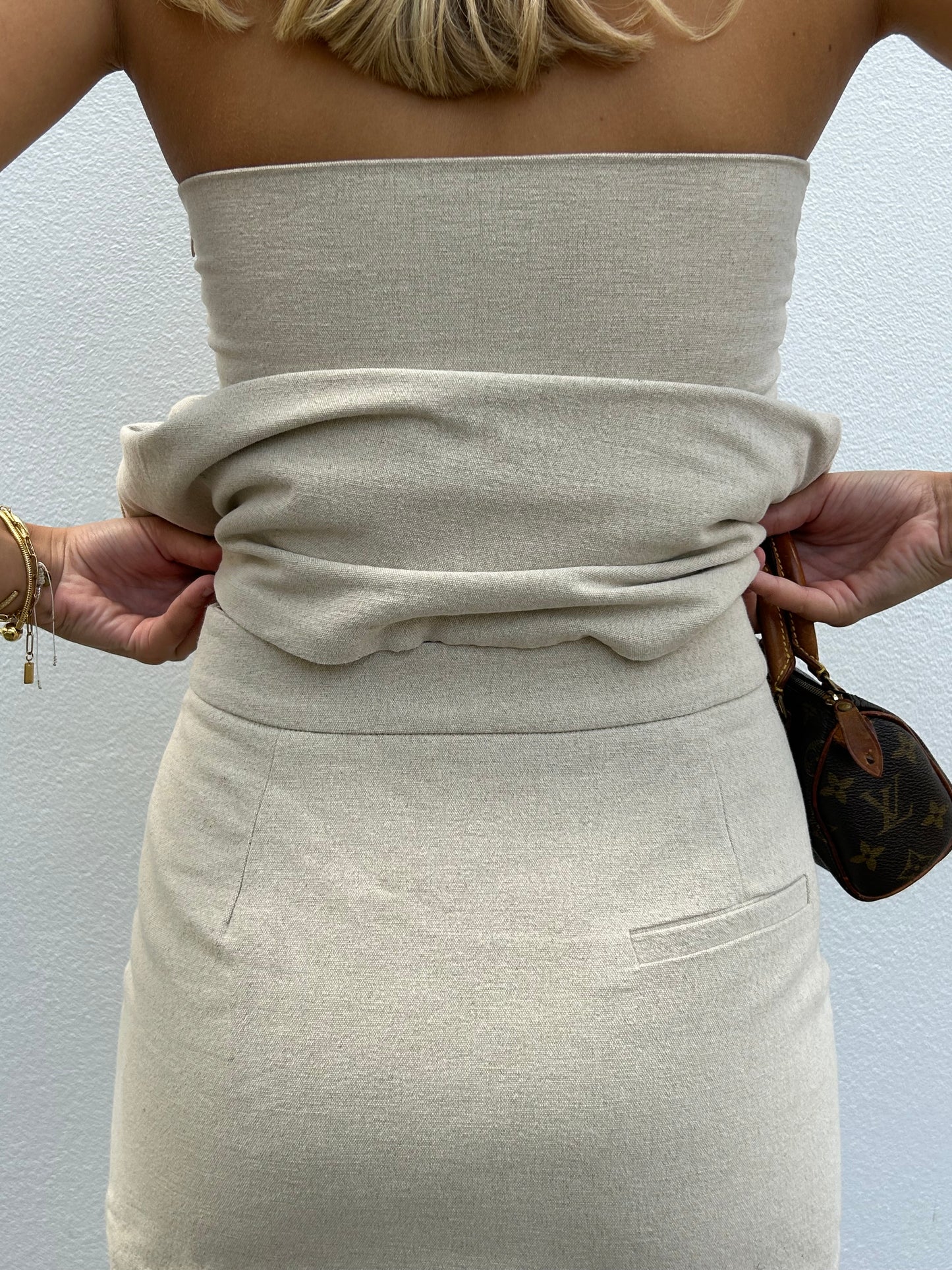 Alias Mini Skirt in Natural Linen