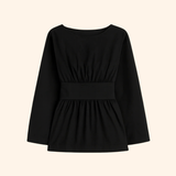 The Long Sleeve Rhoe Top in Black