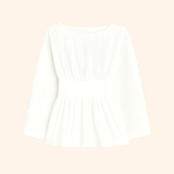 The Long Sleeve Rhoe Top in White