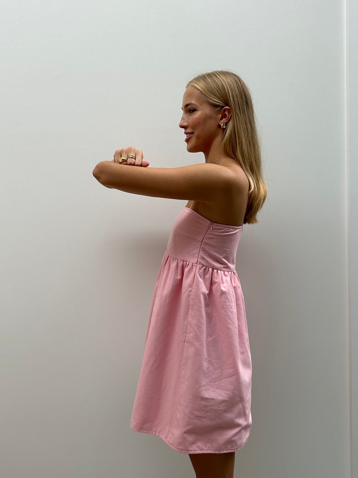 Charlotte Mini Dress in Baby Pink