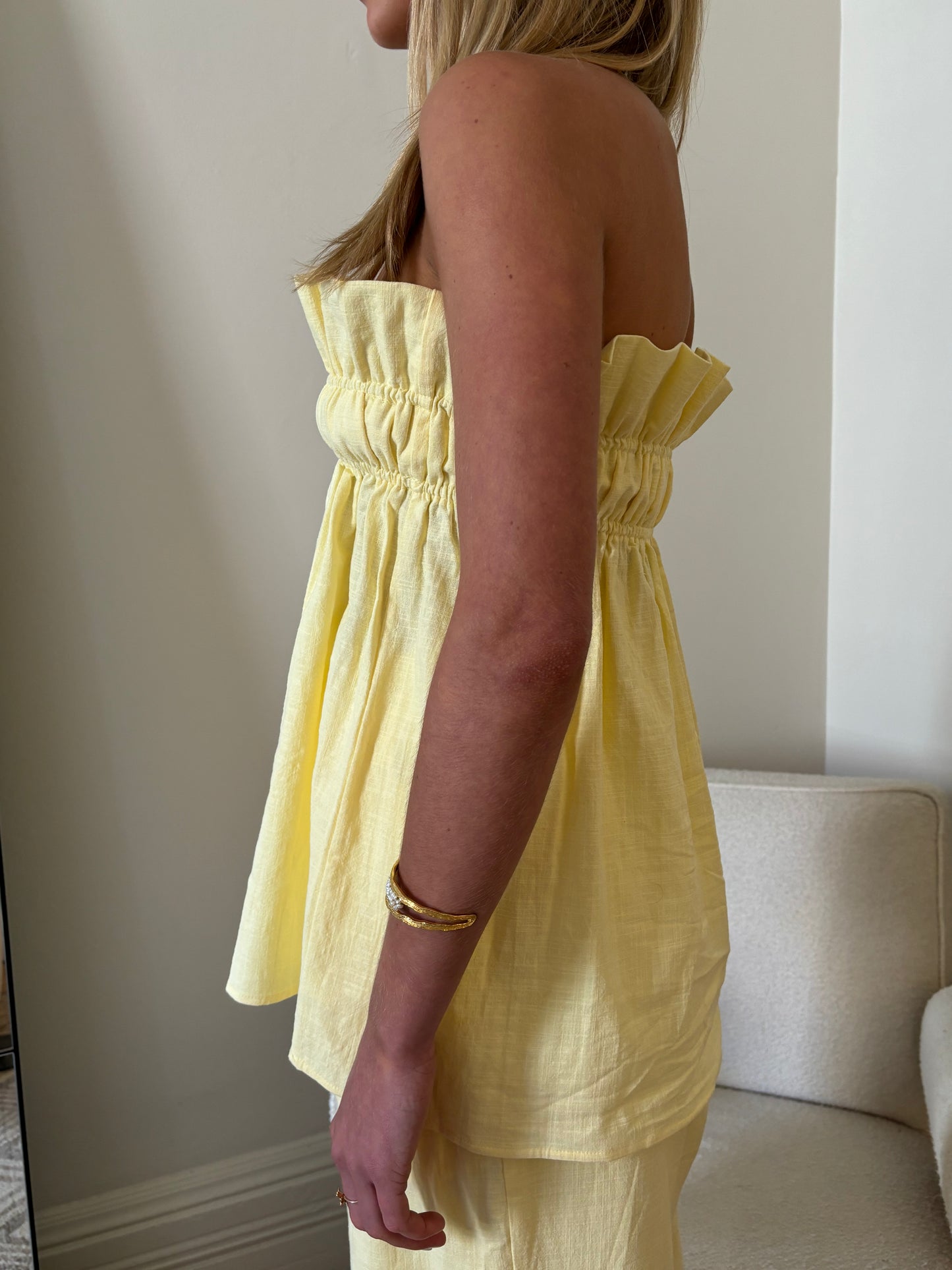 The Greta Top in Baby Yellow