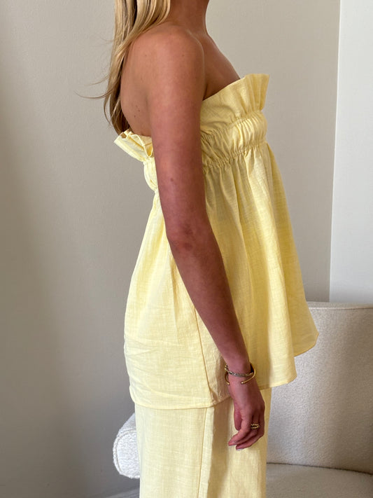 The Greta Top in Baby Yellow