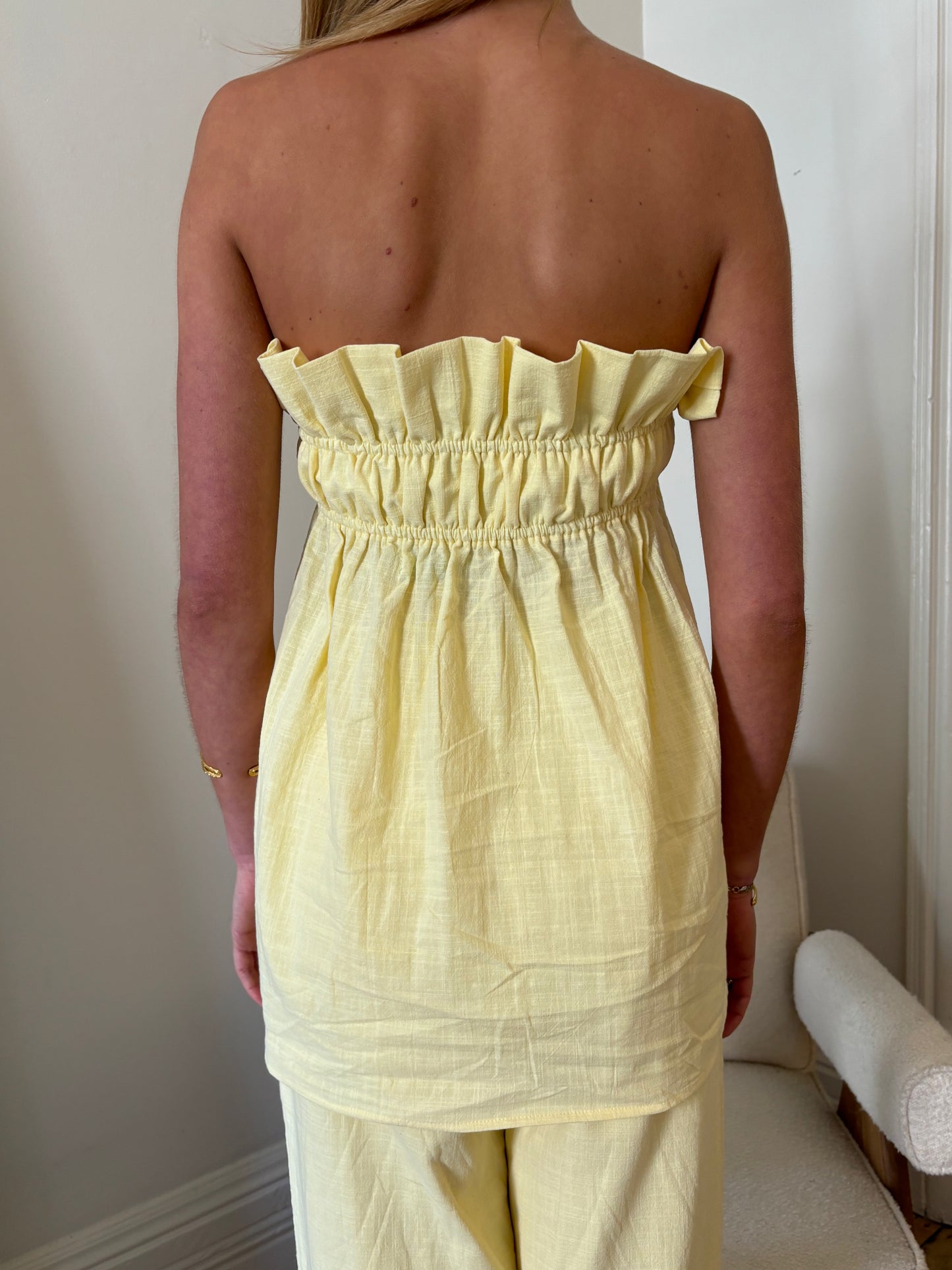 The Greta Top in Baby Yellow