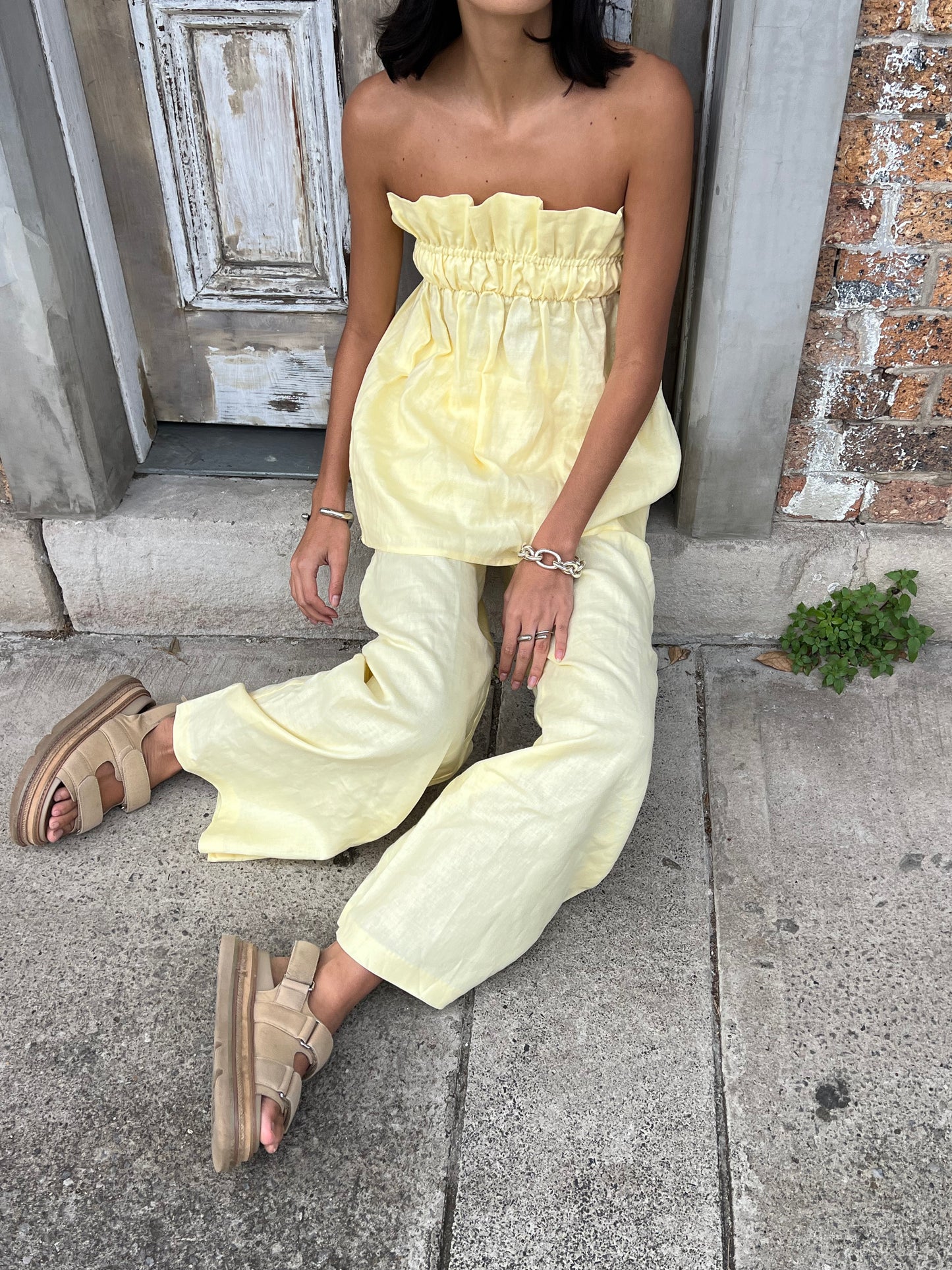 PO - The Greta Pant in White or Butter Yellow