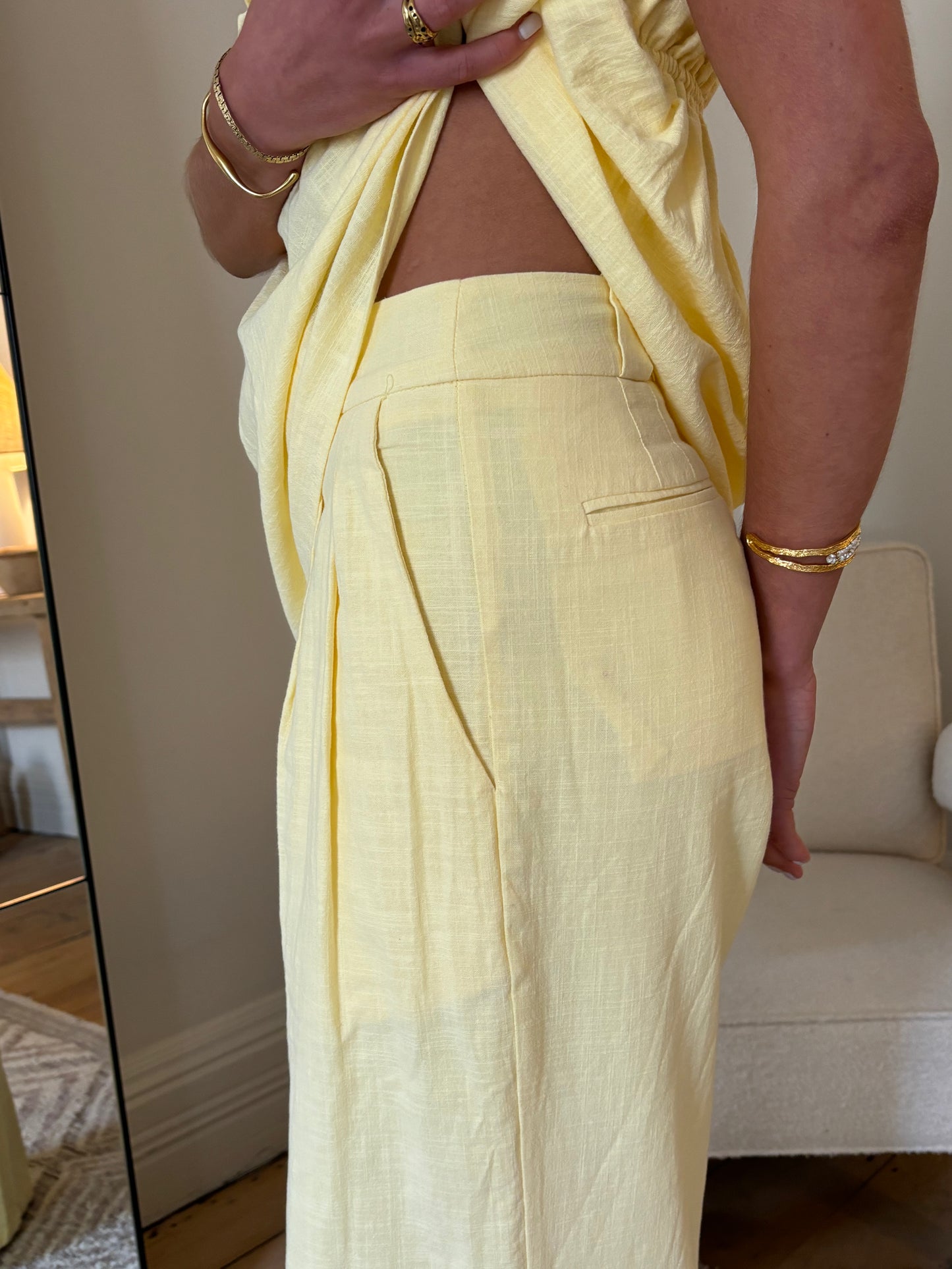 The Greta Pant in Baby Yellow