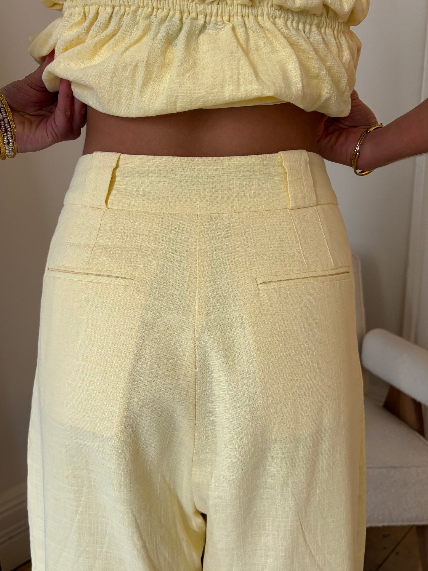 The Greta Pant in Baby Yellow