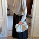 Sœur Heart Sweater in Light Grey and White