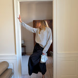 Sœur Heart Sweater in Light Grey and White