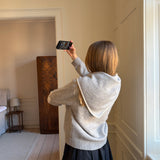 Sœur Sweater Tie in Light Grey and White