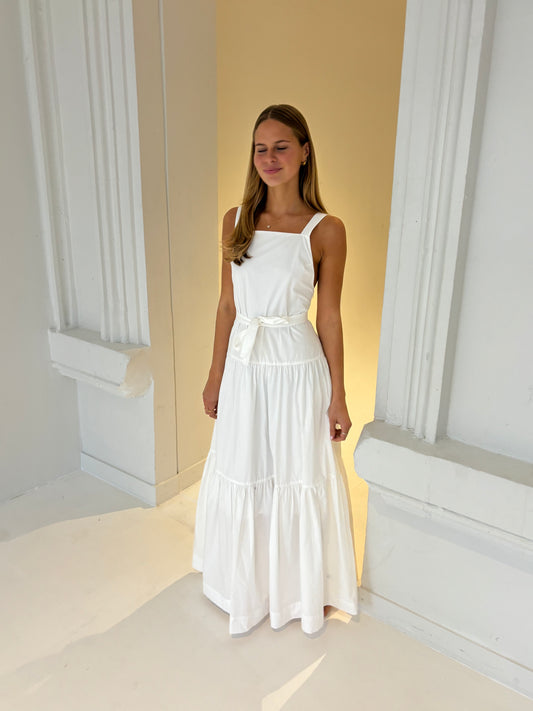 The Minke Maxi Dress in White