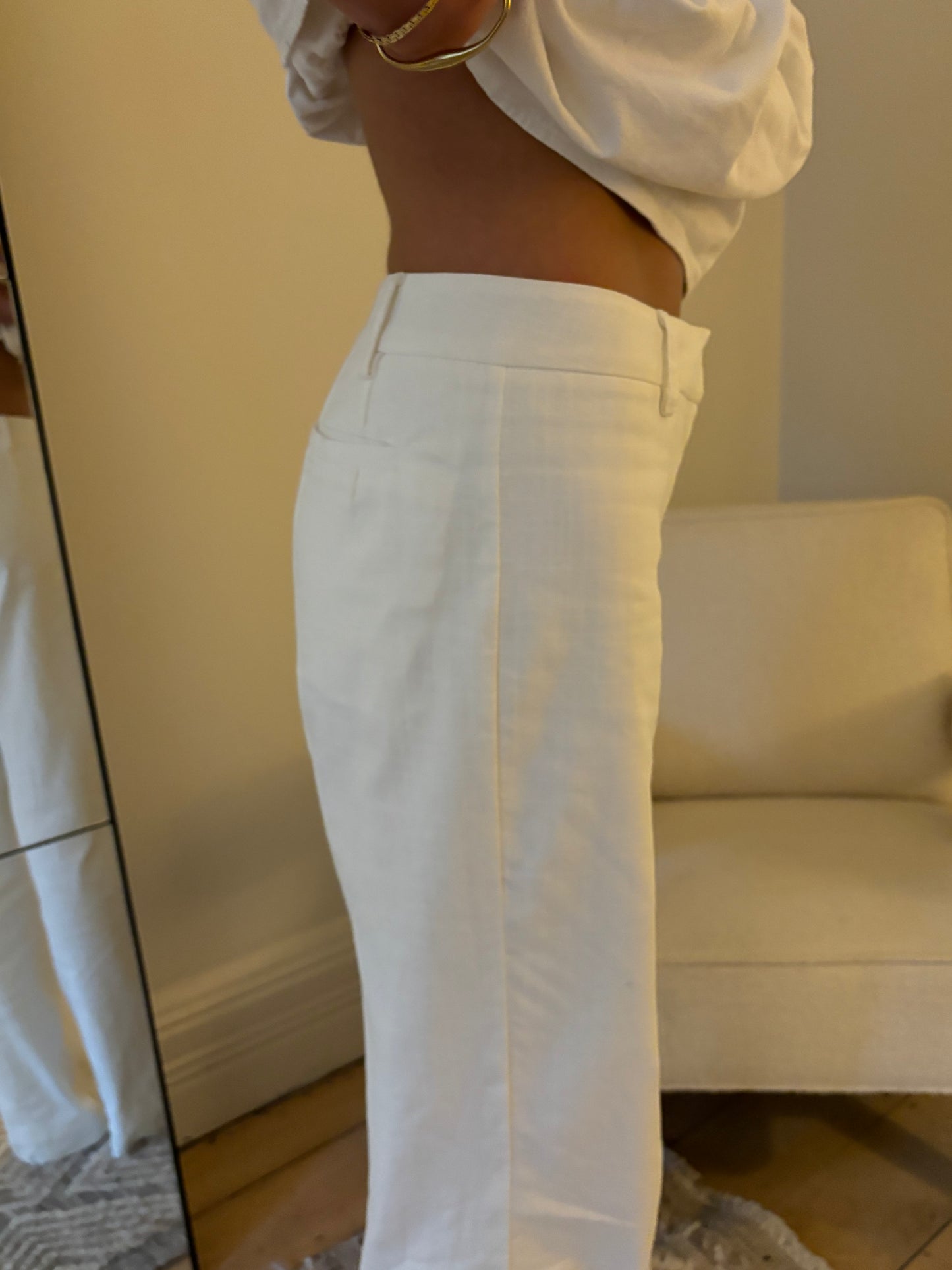 The Low Waisted Bianca Pant in White