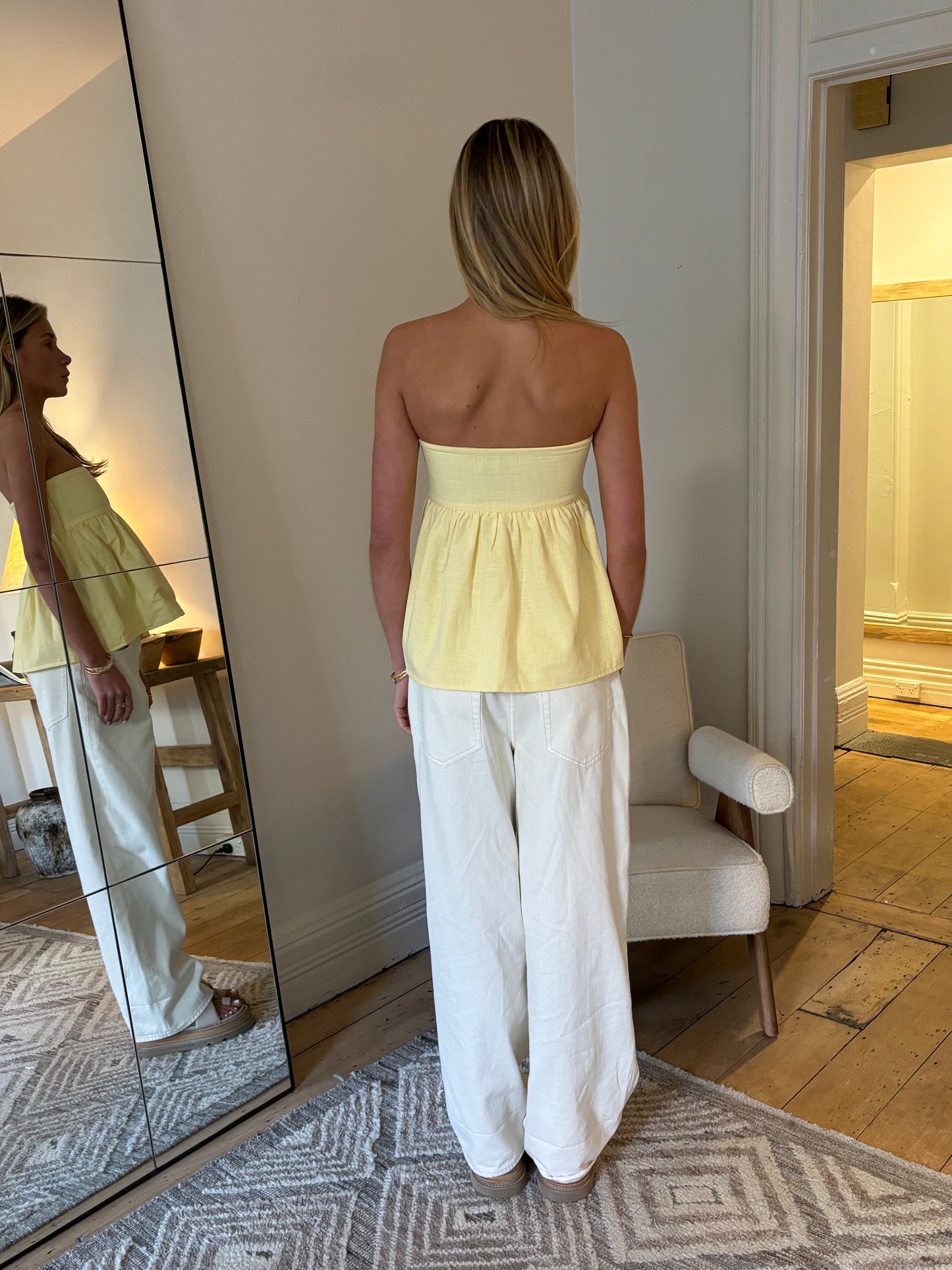 The Charlotte Puffy Top in Baby Yellow