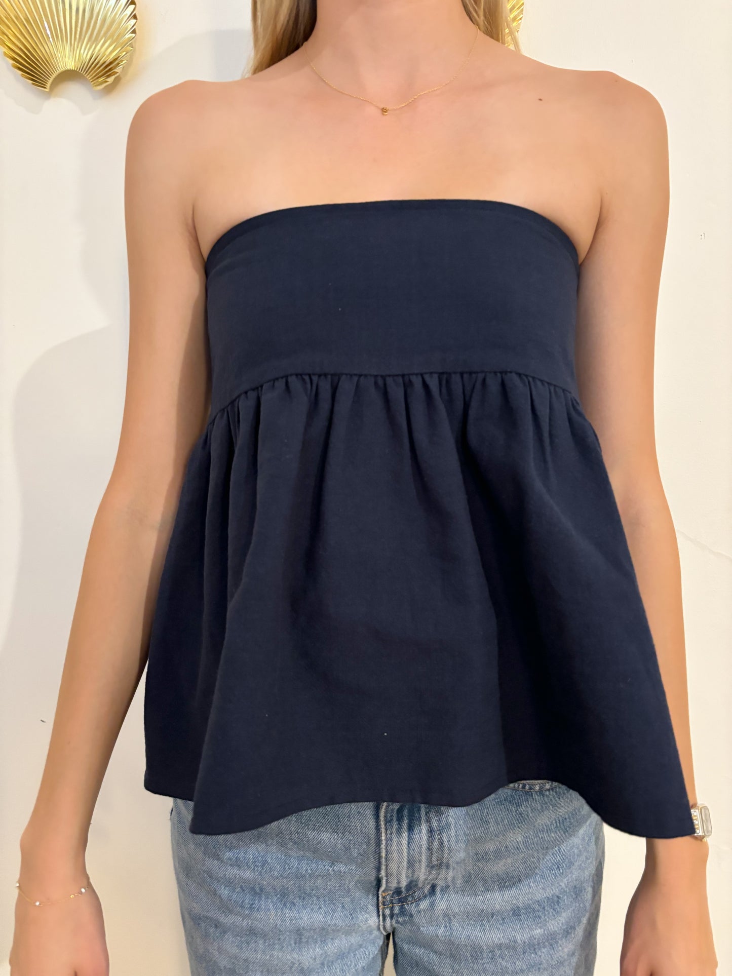 The Charlotte Puffy Top in Navy