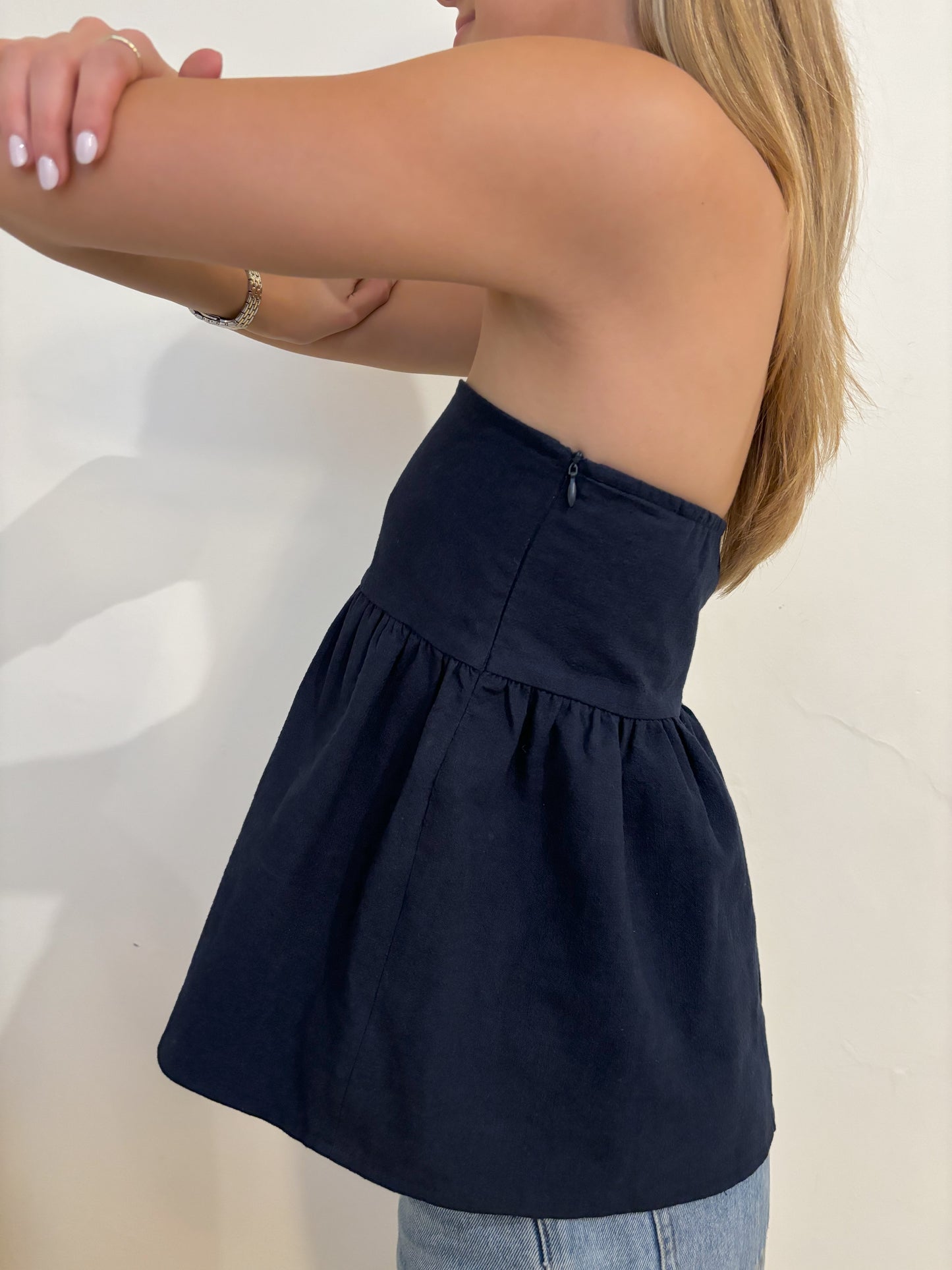 The Charlotte Puffy Top in Navy