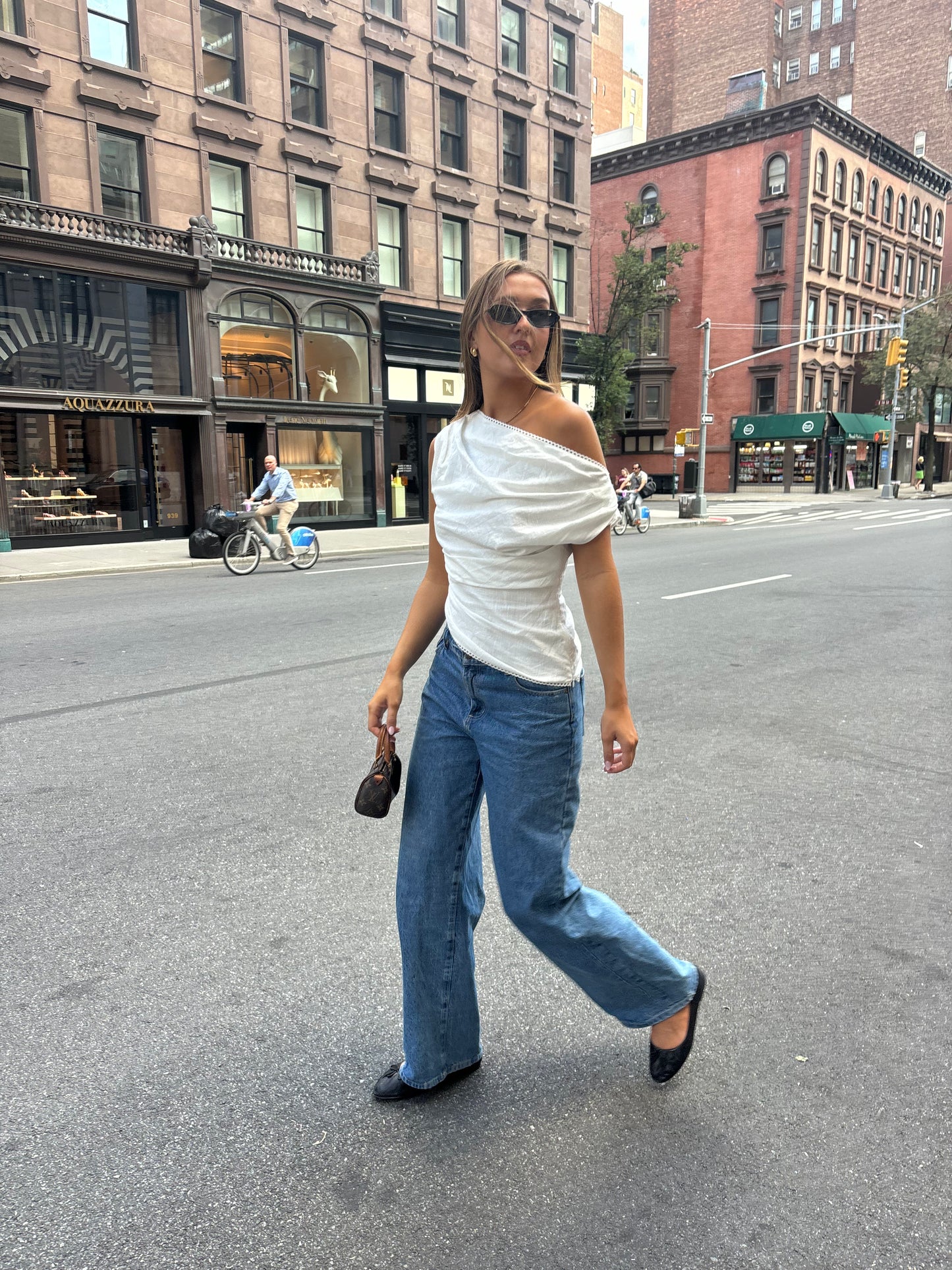 The Katie One Shoulder Top in White