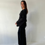 The Long Sleeve Rhoe Top in Black
