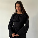The Long Sleeve Rhoe Top in Black