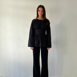 The Long Sleeve Rhoe Top in Black