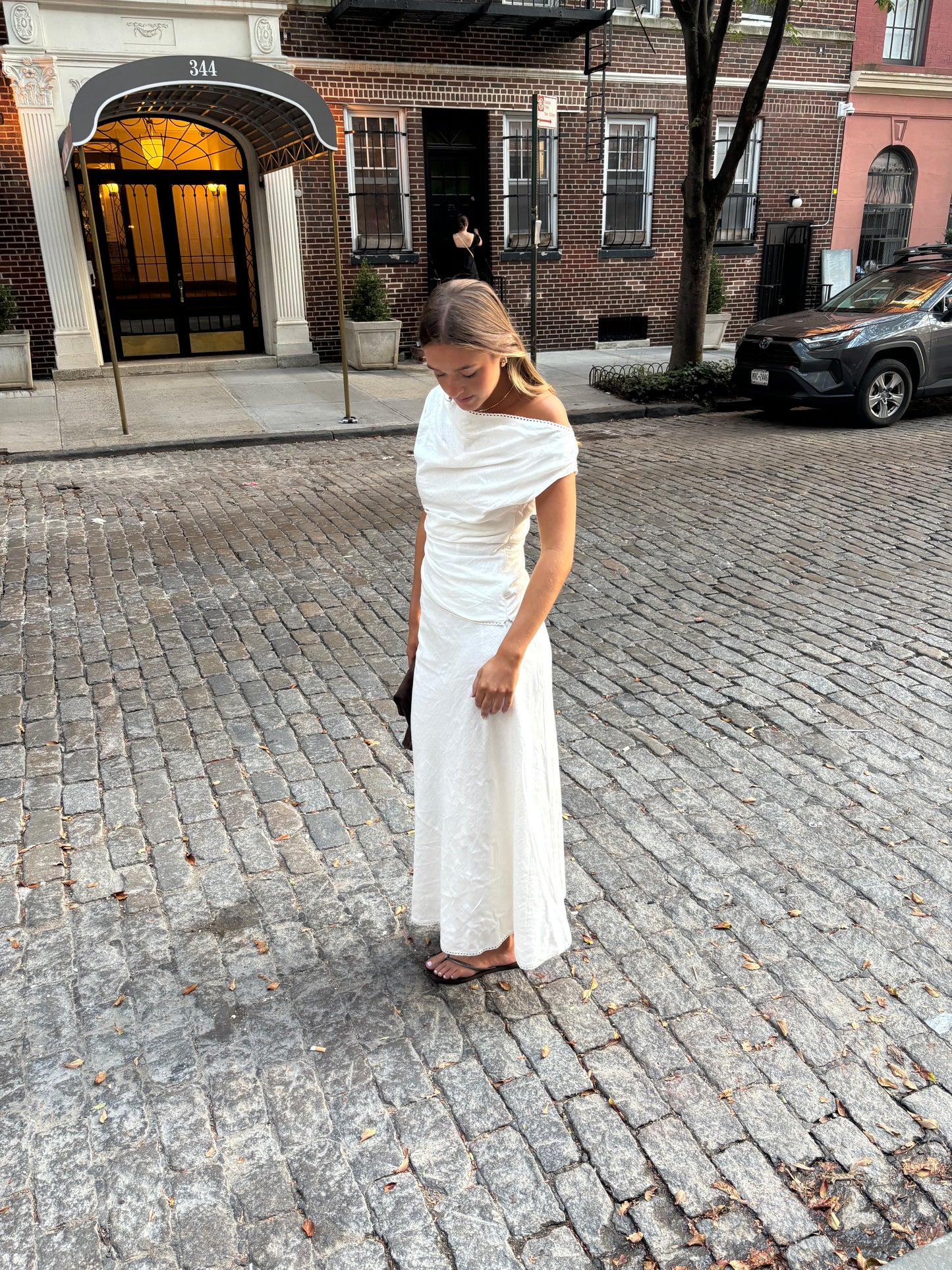 The Katie One Shoulder Top in White