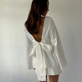 The Long Sleeve Rhoe Top in White