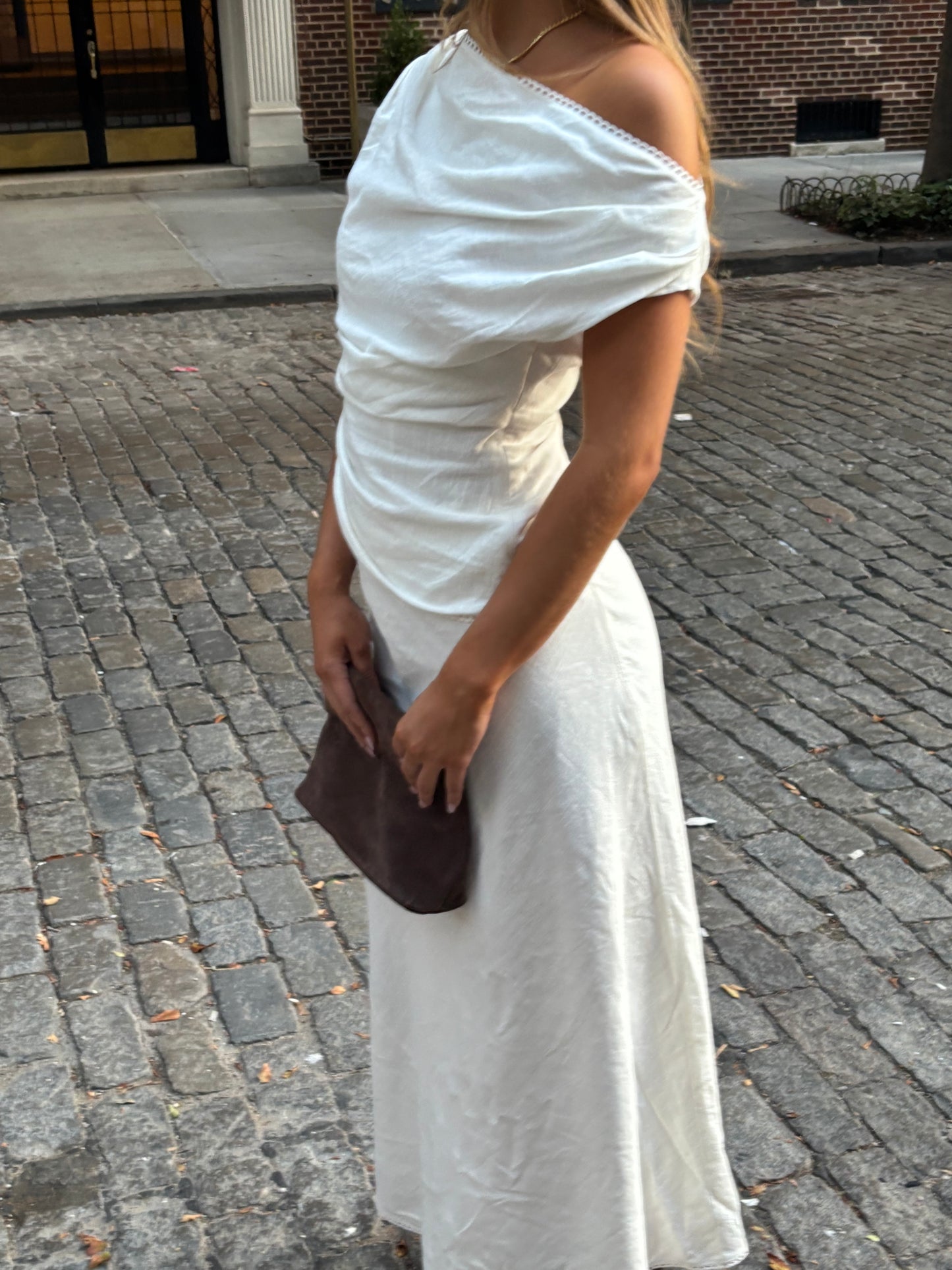 The Katie One Shoulder Top in White