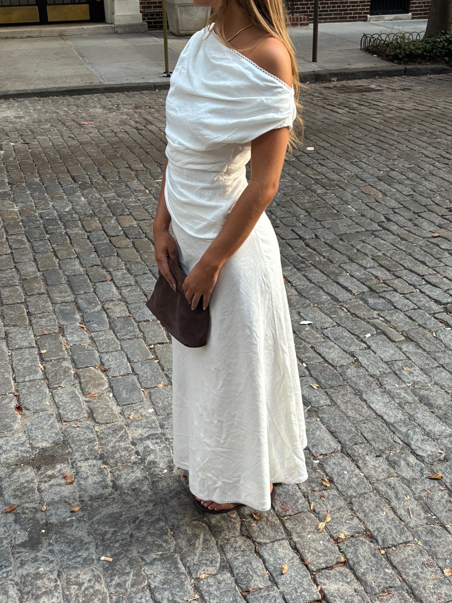 The Katie One Shoulder Top in White