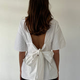 The Short Sleeve Rhoe Top in White