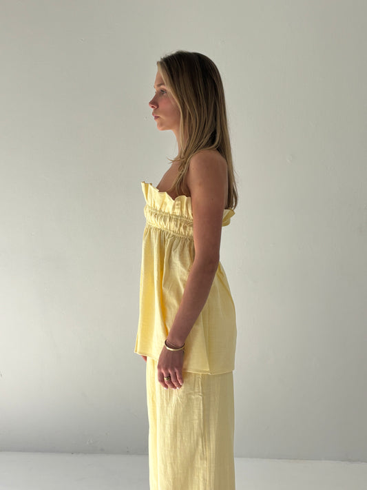 The Greta Top in Baby Yellow