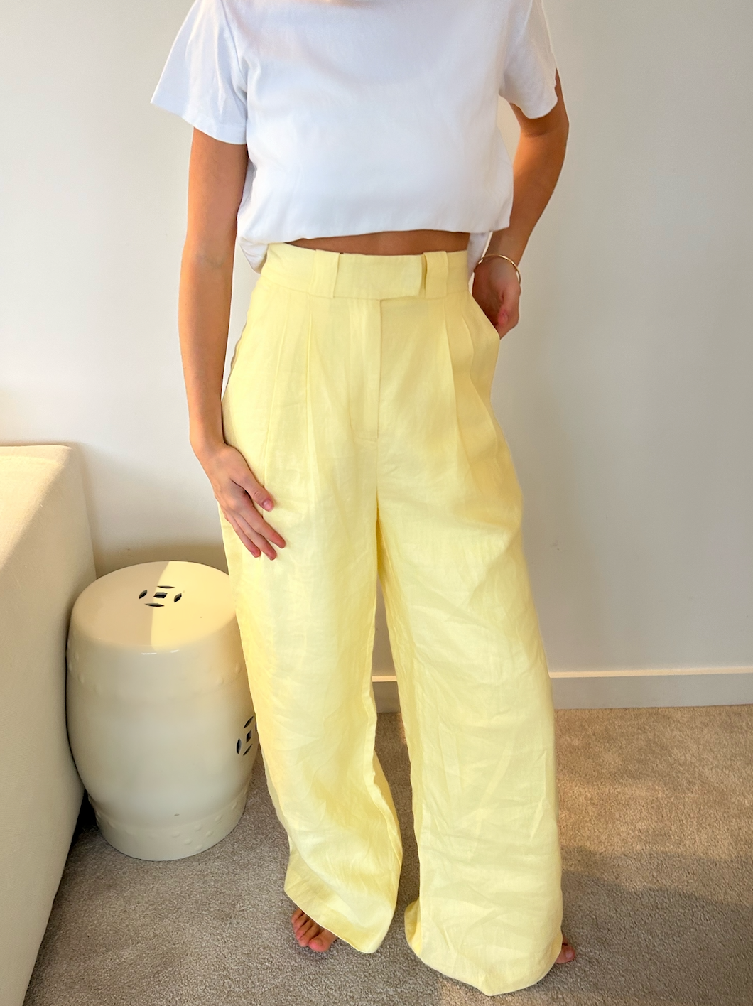 PO - The Greta Pant in White or Butter Yellow