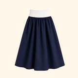 Mimi Maxi Skirt in White and Navy