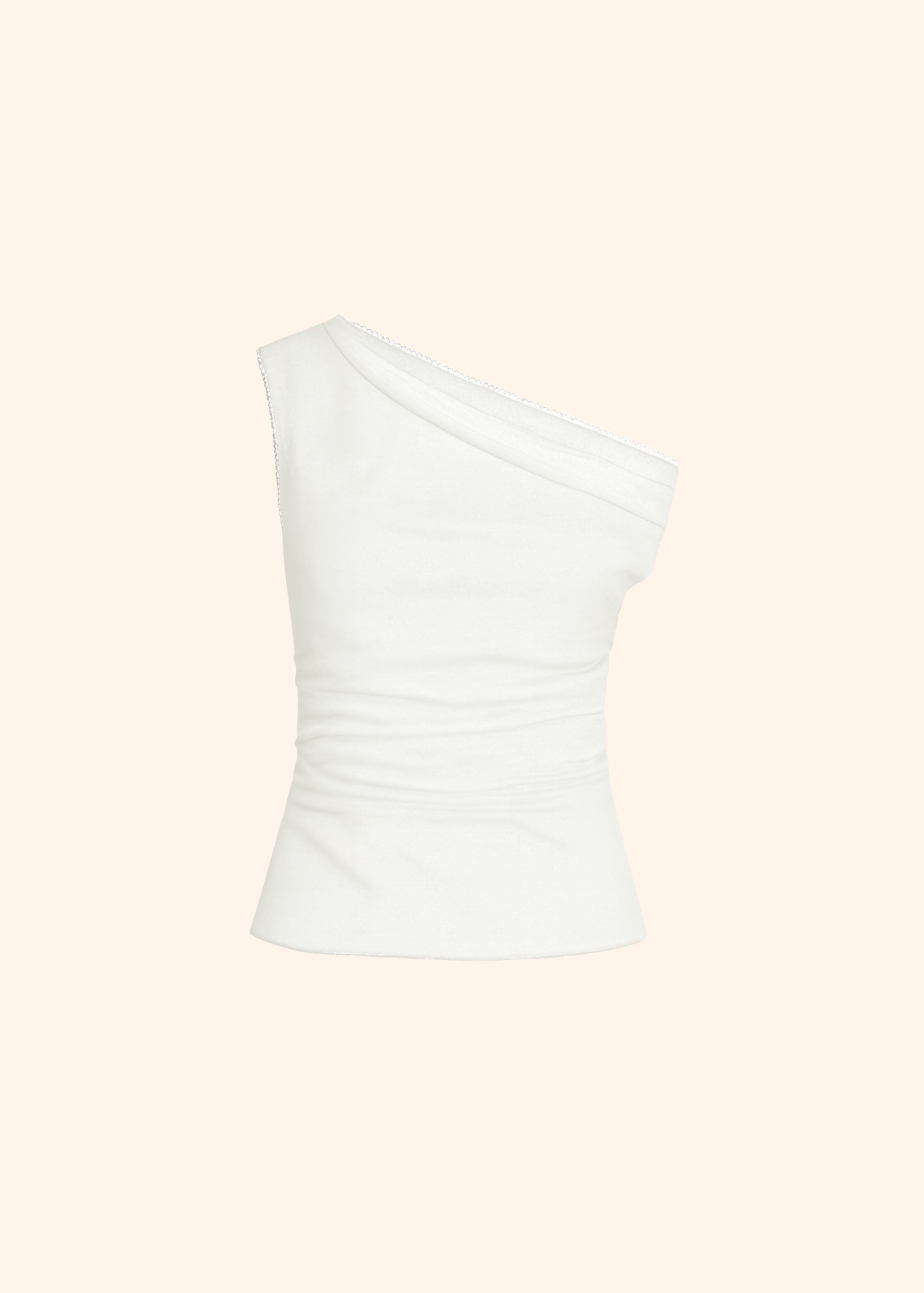 The Katie One Shoulder Top in White