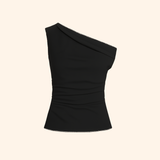 The Katie One Shoulder Top in Black