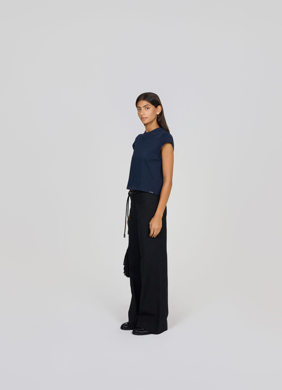 Navy Cotton Tee – The Waiting Room