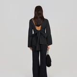 The Long Sleeve Rhoe Top in Black